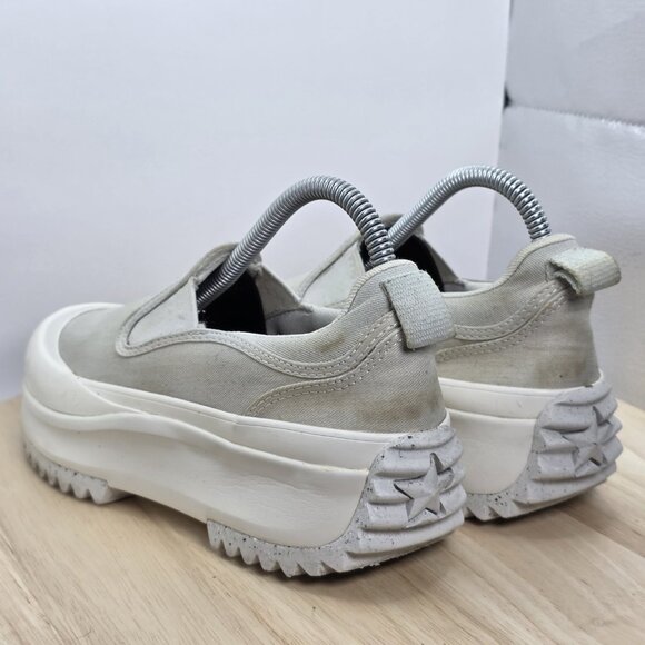 Womens 7.5 - Converse Quilted Run Star Hike Platform Sneaker Khaki WhiteA03959C - Picture 7 of 11